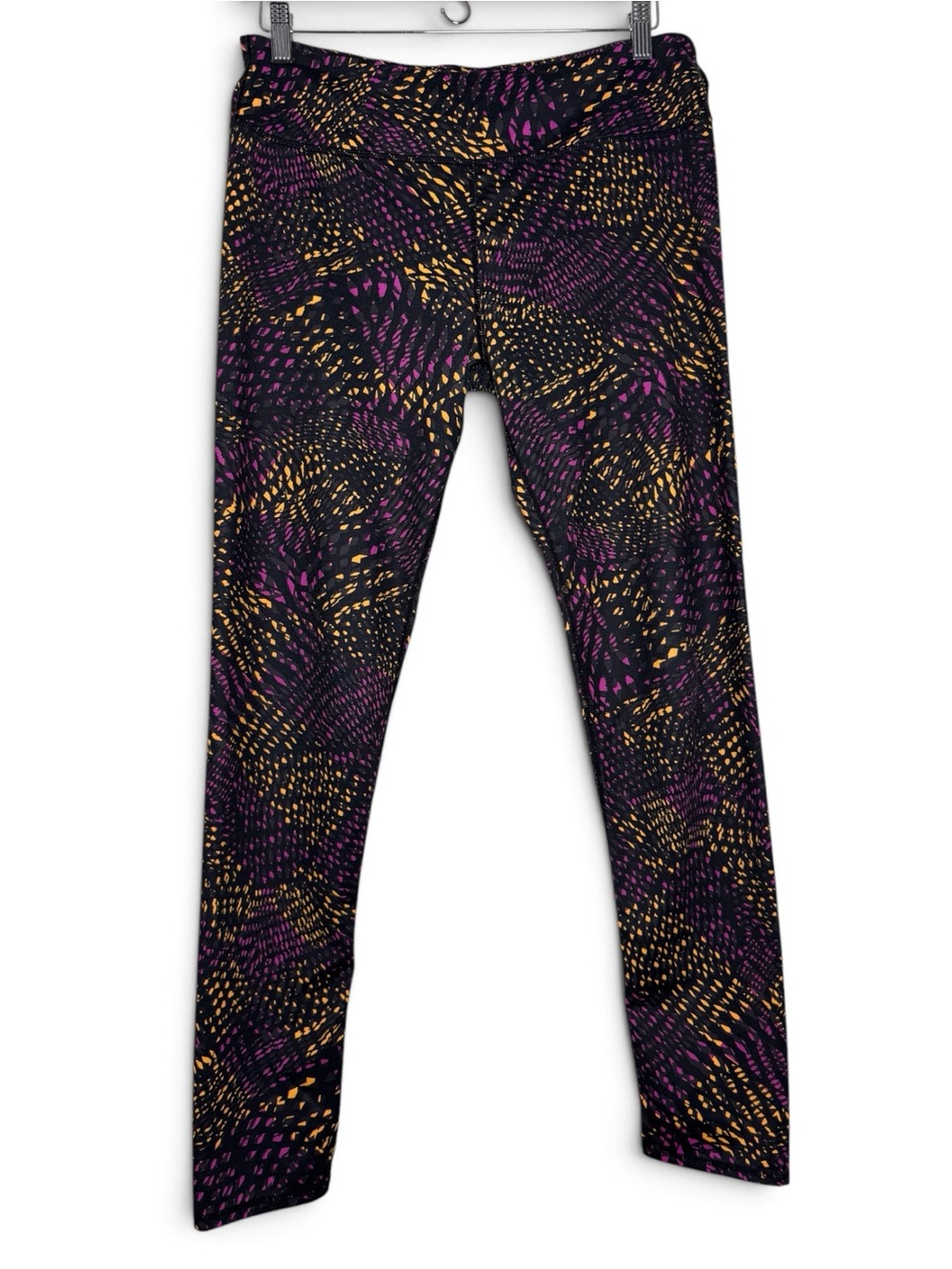 Fabletics Salar Leggings Women’s Large Fractal Print Black Workout Yoga